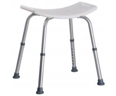 Parcura Asiento ajustable de baño sin respaldo blanco 120kg 53cm 84800