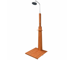 vidaXL Ducha de exterior Madera eucalipto y Acero