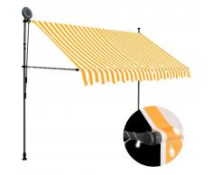 vidaXL Toldo manual retráctil con LED blanco y naranja 250 cm