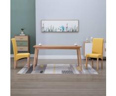 vidaXL Sillas de comedor 2 unidades de tela amarilla