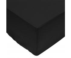 vidaXL Sábana bajera 200x200 cm algodón negra 2 unidades