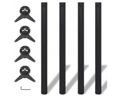 vidaXL 4 Patas de Mesa Regulables en Altura 870 mm (Color Negro)