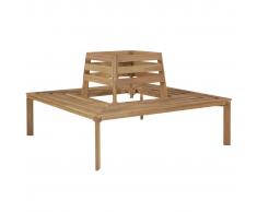 vidaXL Banco de árbol madera de acacia maciza cuadrado 140x140x86 cm