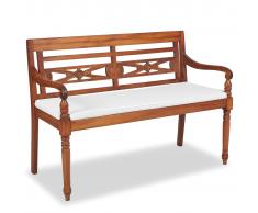 vidaXL Banco Batavia de 2 plazas madera teca 120x51,5x84 cm