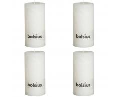 Bolsius Velas rústicas 200x100 mm 4 unidades blancas