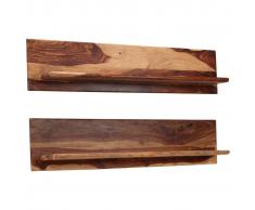 vidaXL Estantes de pared 2 uds. 118x26x20 cm madera maciza de sheesham