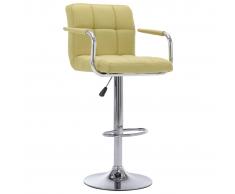 vidaXL Taburete de barra de cocina tela verde