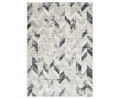 vidaXL Alfombra de PP gris y blanca 80x150 cm