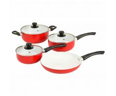 vidaXL Batería de cocina 7 piezas aluminio rojo