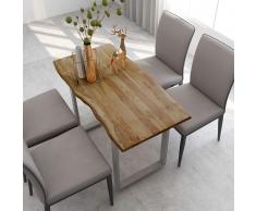 vidaXL Mesa de comedor de madera maciza de acacia 118x58x76 cm