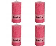 Bolsius Velas rústicas 200 x 100 mm 4 unidades fucsia