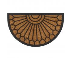 vidaXL Felpudo de fibra de coco y goma semicircular 45x75 cm
