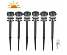 Luxform Balizas solares LED de jardín Lagos 6 unidades negras 30669