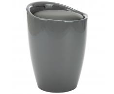 vidaXL Taburete de almacenamiento cuero sintético gris