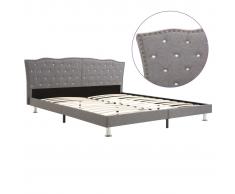 vidaXL Estructura de cama de tela gris claro 180x200 cm