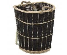 vidaXL Cesto para leña con correas transporte sauce natural 57x51x69cm