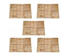 vidaXL Baldosa de porche 30 unidades 50x50 cm madera marrón