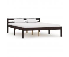 vidaXL Estructura de cama madera maciza pino marrón oscuro 120x200 cm