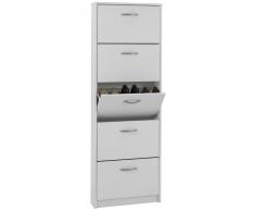 FMD Mueble zapatero con 5 compartimentos basculantes blanco 411-005
