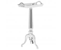 vidaXL Mesa de pedestal de aluminio fundido 47x24x81 cm plateada