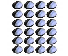 vidaXL Lámparas solares LED de pared exterior redondas 24 uds negras