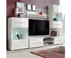 vidaXL Juego de muebles de salón 5 piezas con iluminación LED blanco