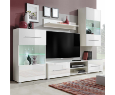vidaXL Mueble de pared 5 uds gabinete TV con iluminación LED blanco