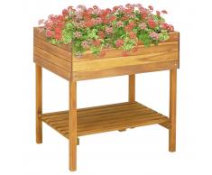 vidaXL Jardinera elevada de madera maciza de acacia 78,5x58,5x78,5 cm