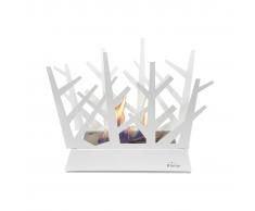 PURLINE Biochimenea de sobremesa en acero esmaltado blanco de figura moderna D