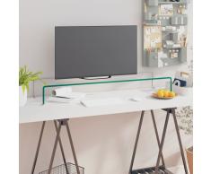 vidaXL Soporte para TV/Elevador monitor cristal claro 100x30x13 cm