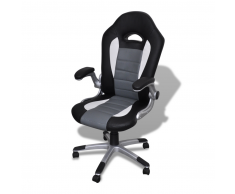 vidaXL Silla De Oficina Cuero Diseño Moderno Gris