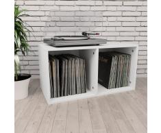 vidaXL Caja para discos de vinilo aglomerado blanco 71x34x36 cm