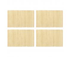 vidaXL Manteles individuales 4 uds Chindi liso algodón beige 30x45 cm
