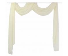 vidaXL Cortina de gasa transparente, 140 x 600 cm, Crema