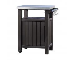 Keter Mesa de jardín multifuncional para barbacoa Unity L 228936