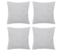 vidaXL 4 fundas blancas para cojines de algodón, 50 x 50 cm