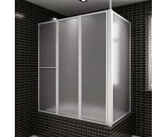 vidaXL Mampara de ducha con 4 paneles plegables y toallero