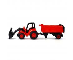 Polesie Polisie Tractor con pala frontal y remolque 87x23x26 cm rojo 1450662