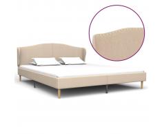 vidaXL Estructura de cama de tela beige 160x200 cm