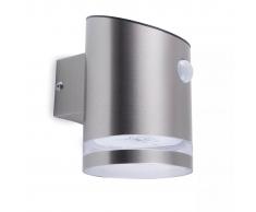 Smartwares Lámpara de pared solar con sensor PIR plata 5000.701