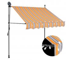 vidaXL Toldo manual retráctil con LED amarillo y azul 100 cm