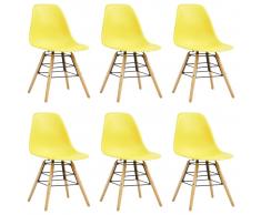 vidaXL Sillas de comedor 6 unidades amarillo