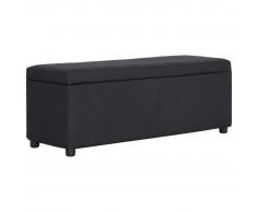 vidaXL Banco con espacio de almacenaje 116 cm poliéster negro