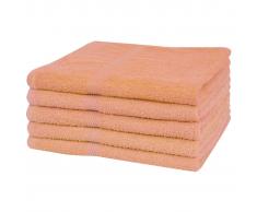 vidaXL Toallas de baño 5 uds 100% algodón 360 g/m² 100x150cm melocotón
