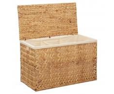 vidaXL Cestos para la ropa sucia de jacinto de agua 82x42,5x52,5 cm