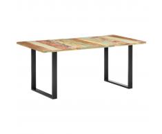 vidaXL Mesa de comedor de madera maciza reciclada 180x90x76 cm