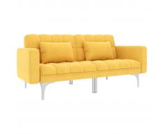 vidaXL Sofá cama de tela amarillo