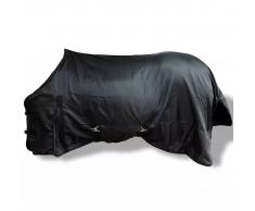vidaXL Manta para caballos de lana doble capa 135 cm Negra