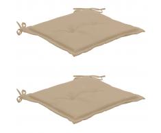 vidaXL Cojines para sillas de jardín 2 unidades beige 50x50x3 cm