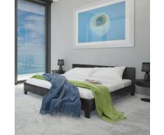 vidaXL Estructura de cama cuero sintético negro 160x200 cm